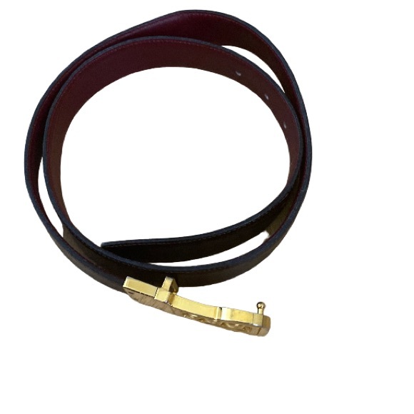 CUZZENS Gold Buckle Brown Leather Italian Made Belt 38” Long main image 6